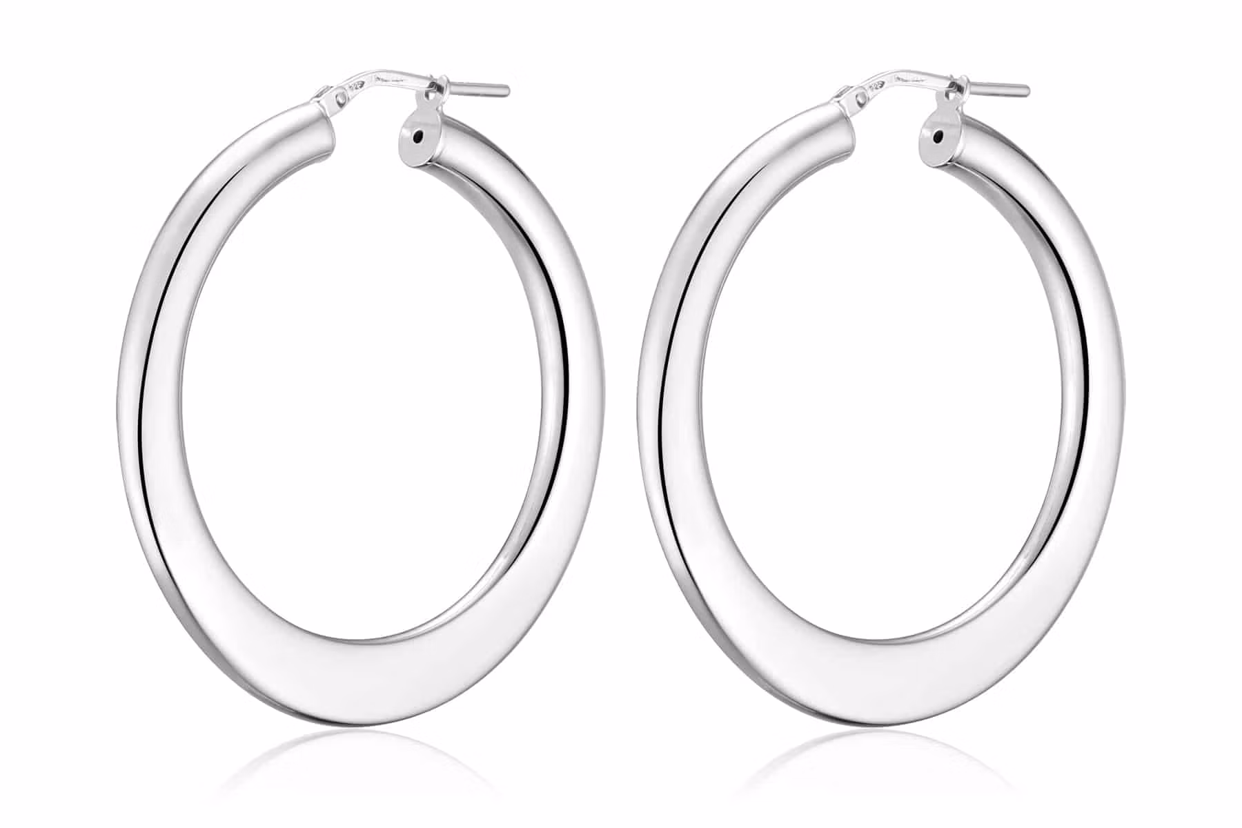 Packshot bijoux en argent 925/1000, boucles d'oreilles créoles