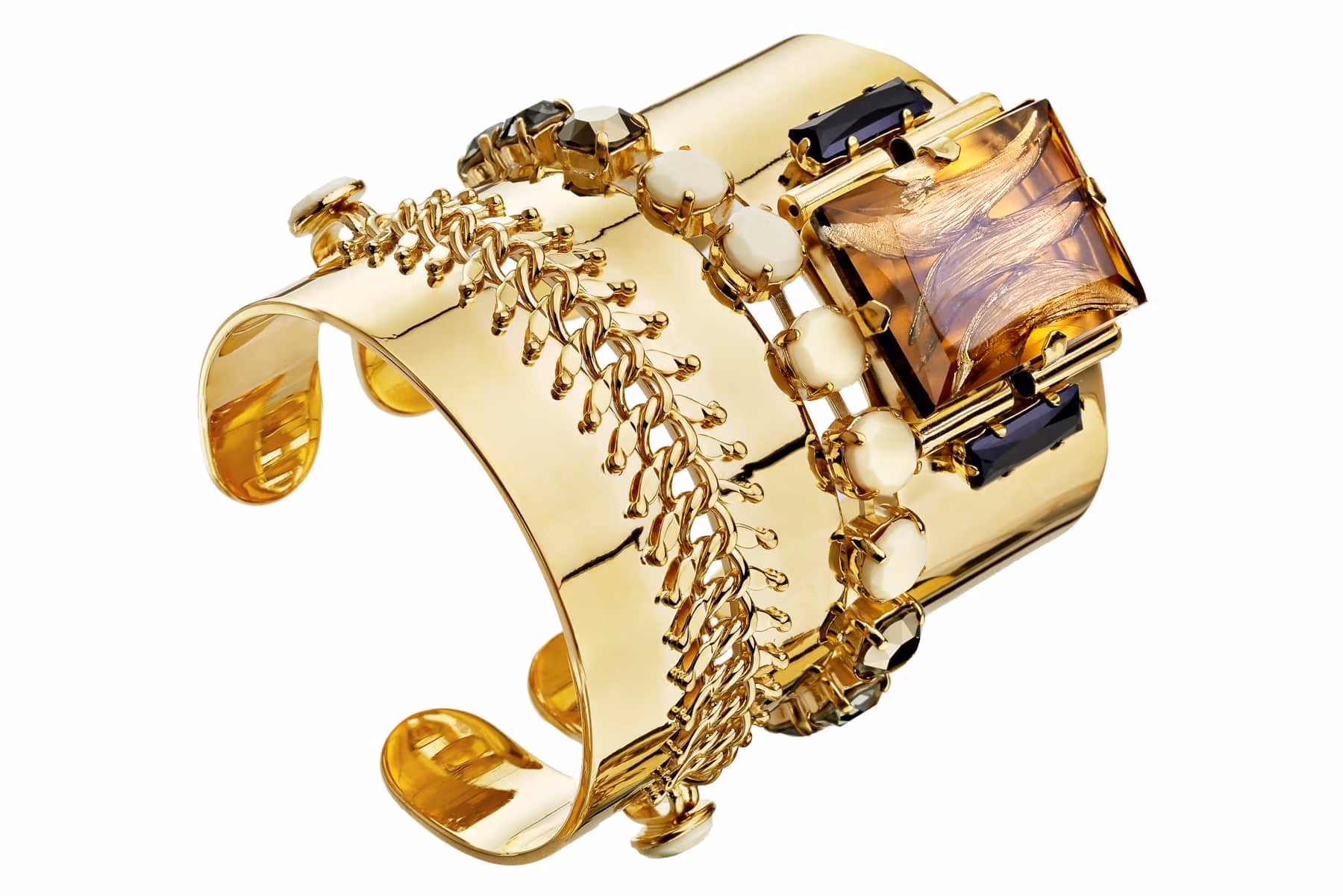 Packshot bijoux fantaisie, bracelet manchette fantaisie dorure or fin