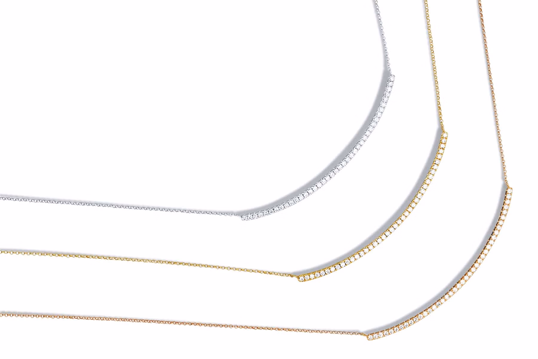 Packshot joaillerie collier ras de cou or blanc, or rose et or jaune, diamants