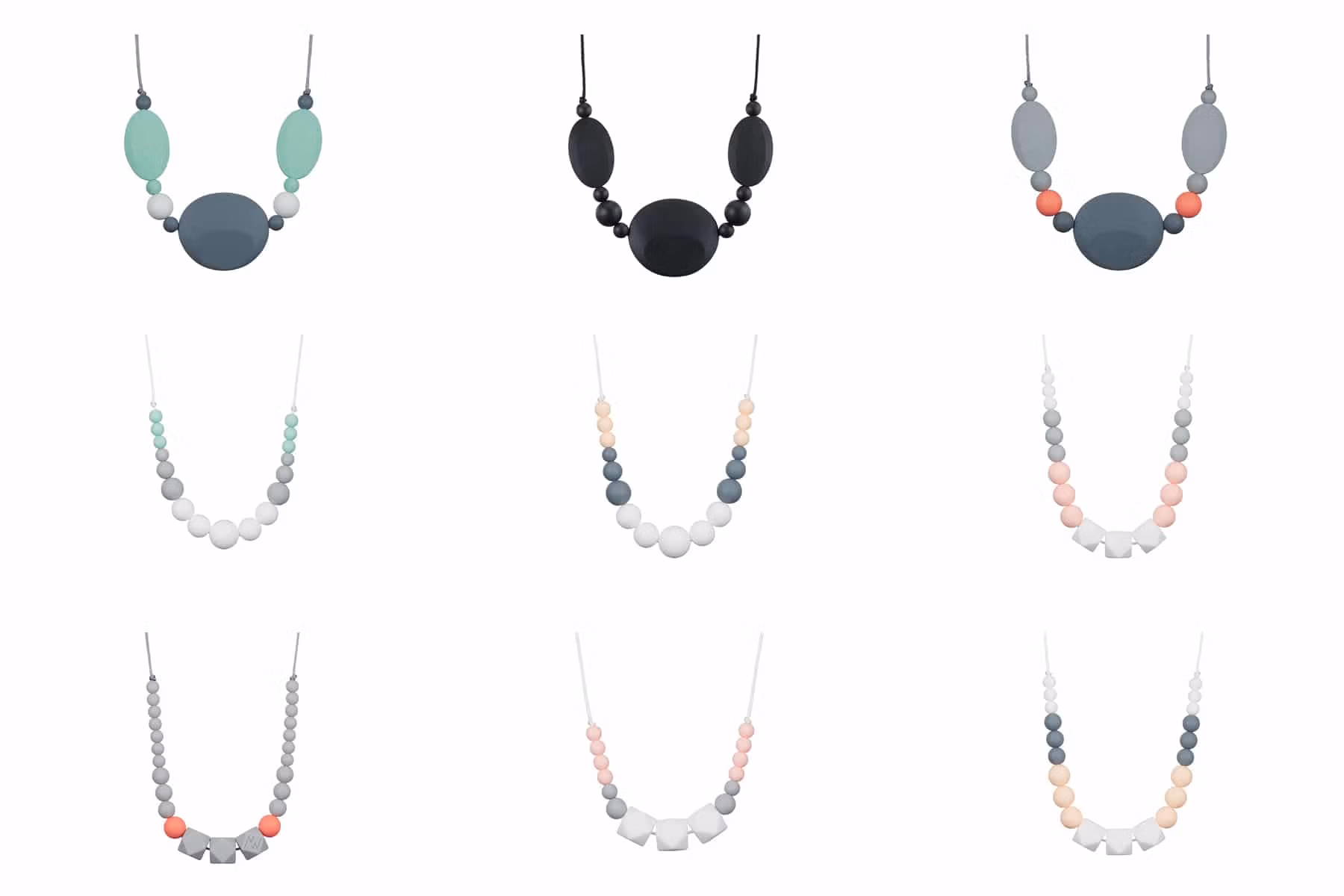 Packshot bijoux fantaisie collier de perles en silicone