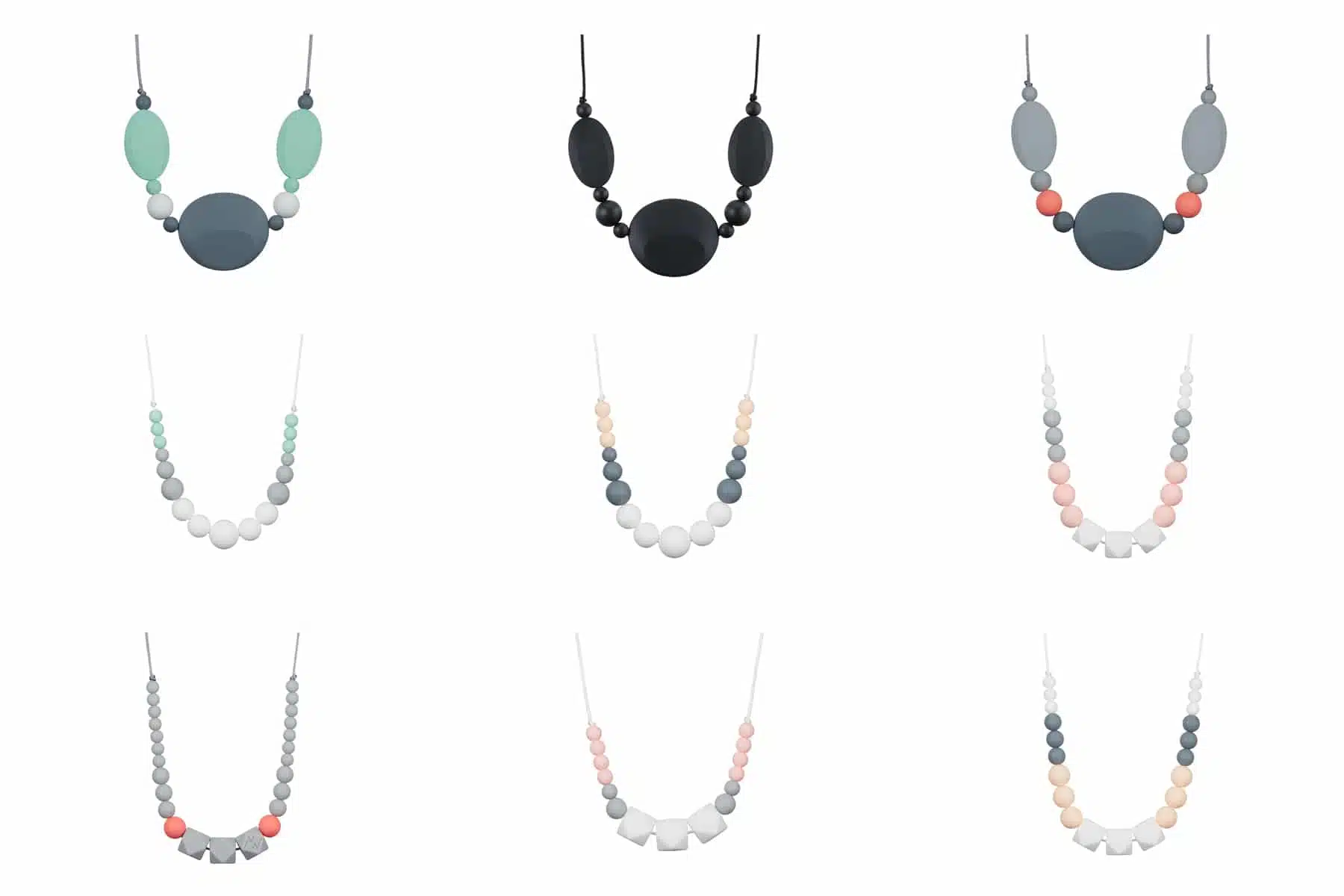 Packshot collier de perles en silicone